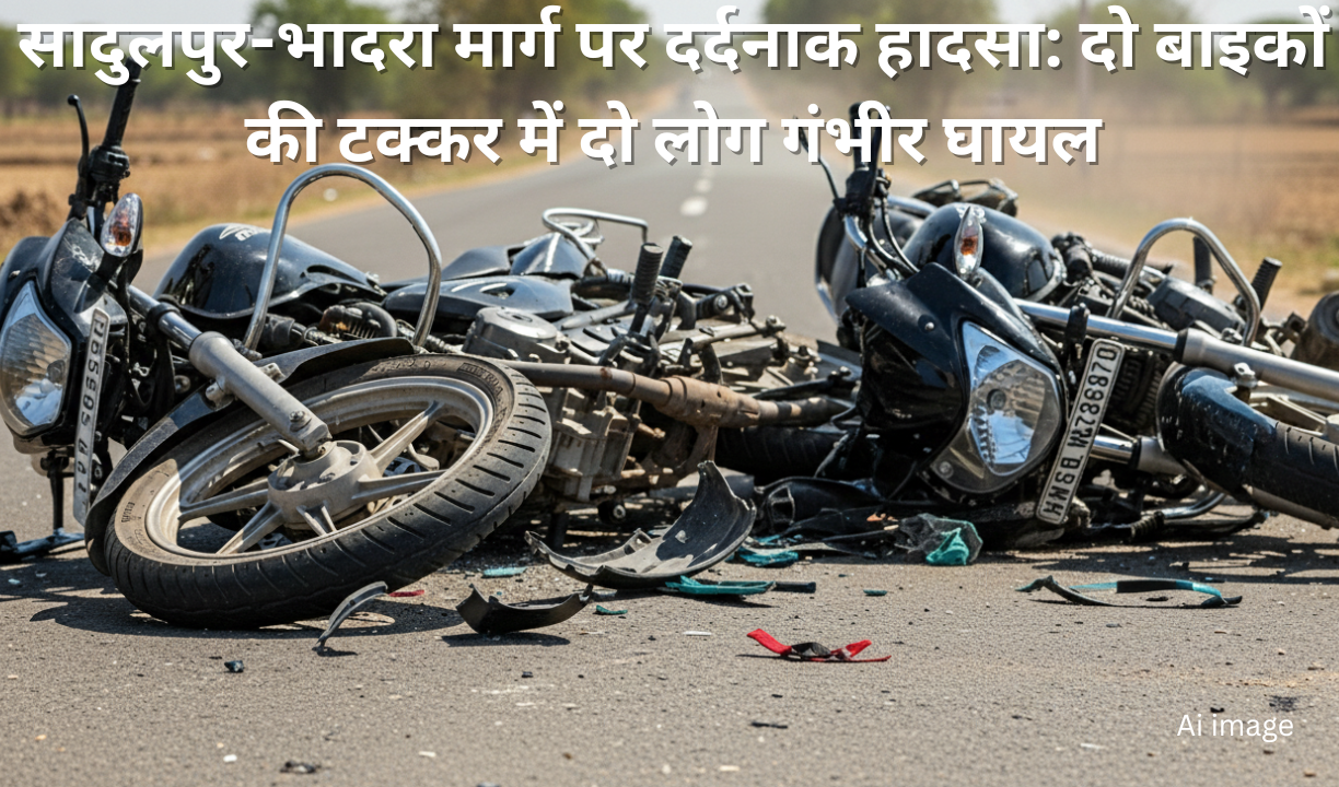 सादुलपुर-भादरा मार्ग पर दर्दनाक हादसा: दो बाइकों की टक्कर में दो लोग गंभीर घायल