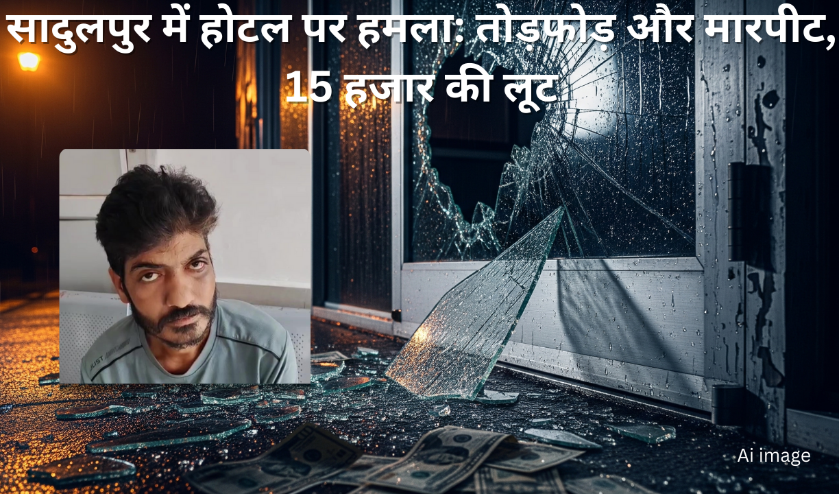 सादुलपुर में होटल पर हमला: तोड़फोड़ और मारपीट, 15 हजार की लूट