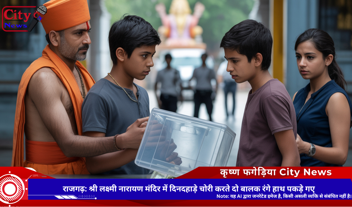 राजगढ़: श्री लक्ष्मी नारायण मंदिर में दिनदहाड़े चोरी करते दो बालक रंगे हाथ पकड़े गए