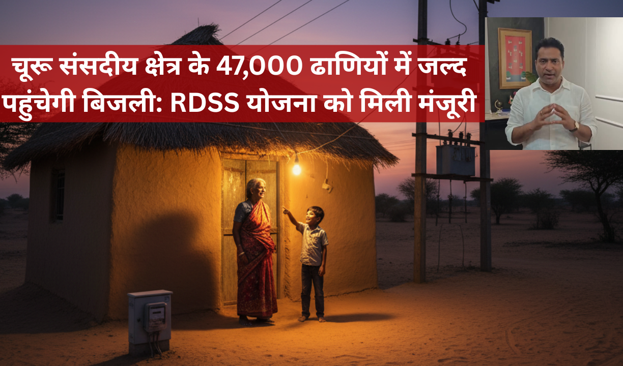 चूरू संसदीय क्षेत्र के 47,000 ढाणियों में जल्द पहुंचेगी बिजली: RDSS योजना को मिली मंजूरी