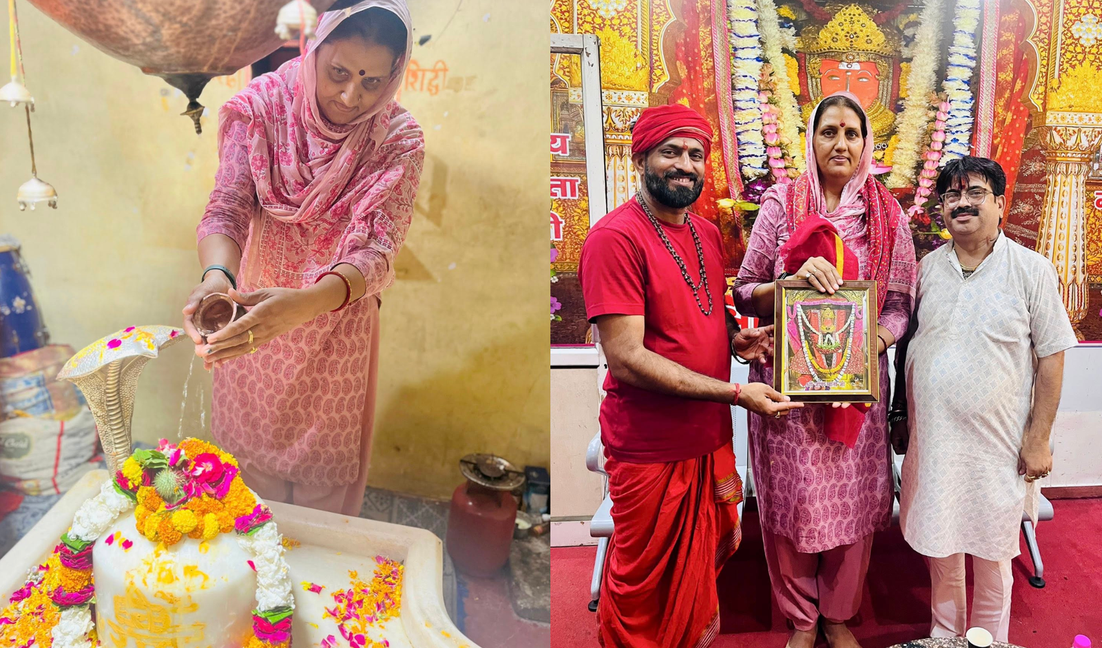 हर्ष पर्वत पर शिव मंदिर में जलाभिषेक और जीण माता मंदिर में पूजा