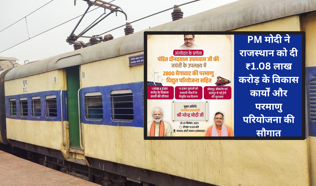 PM मोदी ने राजस्थान को दी ₹1.08 लाख करोड़ के विकास कार्यों और परमाणु परियोजना की सौगात