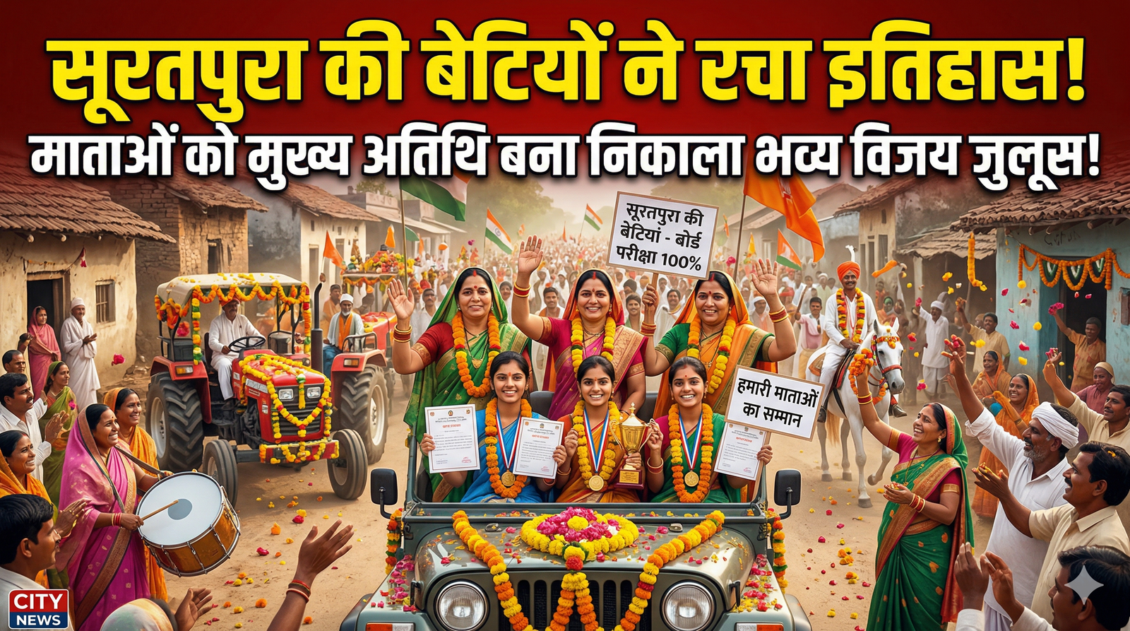 Rajgarh की बेटियों ने बोर्ड परीक्षा में गाड़ा झंडा माताओं को मुख्य अतिथि बना निकाला जुलूस! | City News