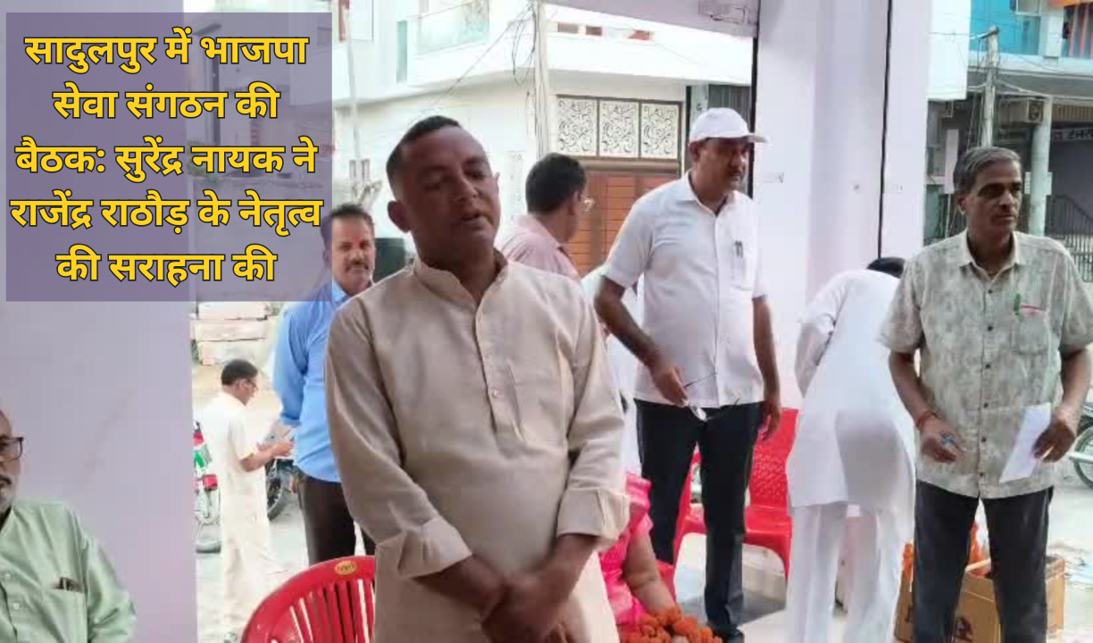 सादुलपुर में भाजपा सेवा संगठन की बैठक: सुरेंद्र नायक ने राजेंद्र राठौड़ के नेतृत्व की सराहना की