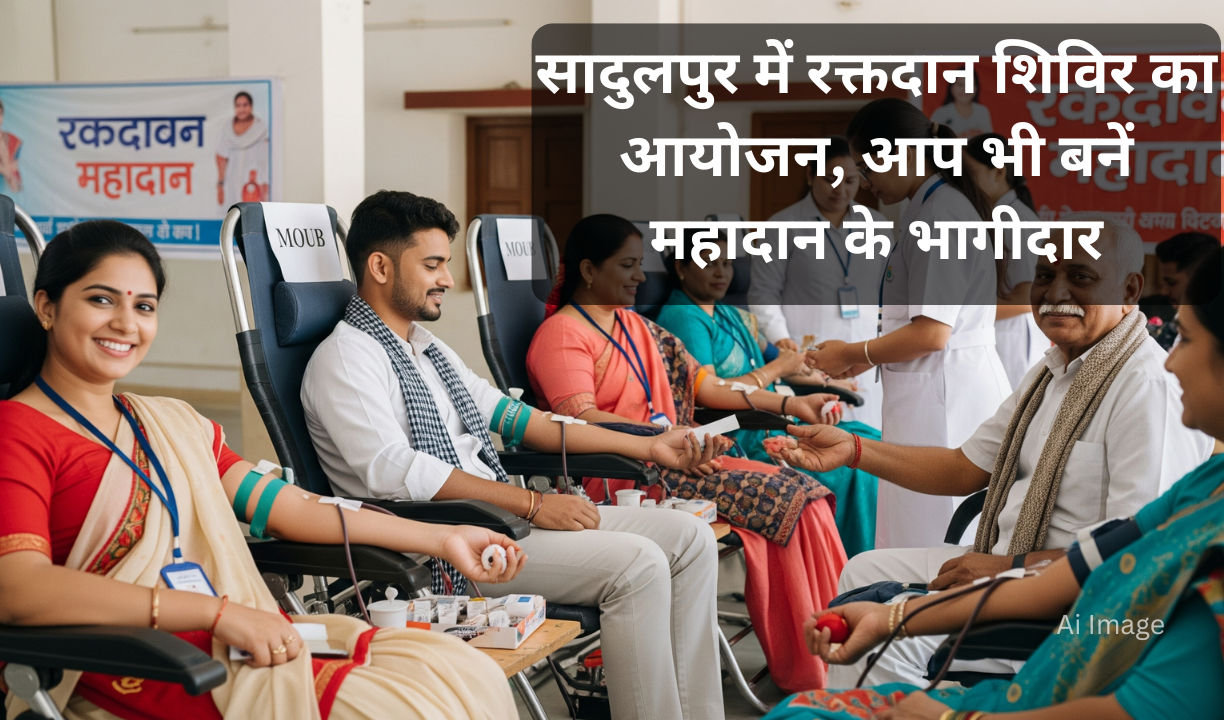सादुलपुर में रक्तदान शिविर का आयोजन, आप भी बनें महादान के भागीदार